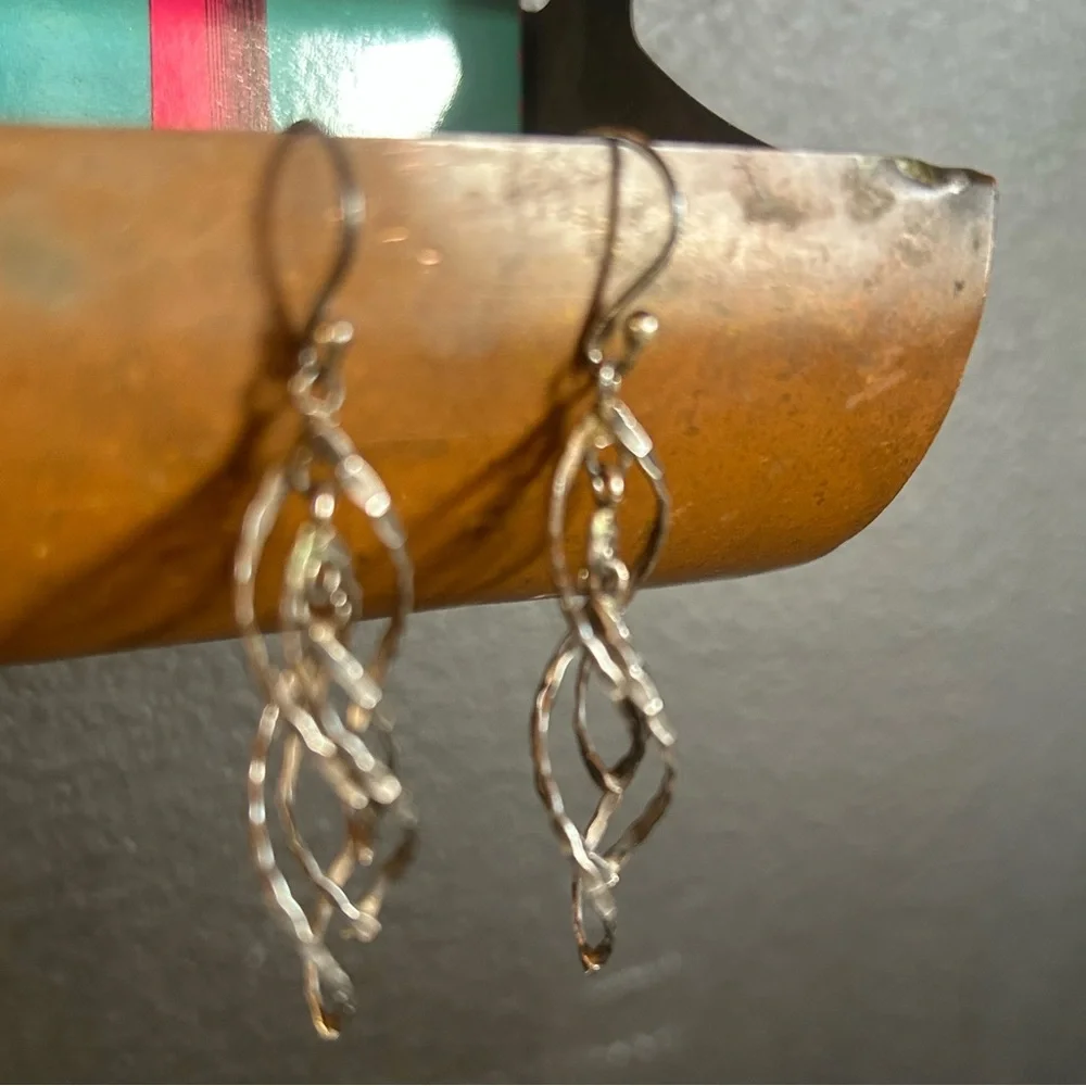 Sterling Silver Hammered Spiral Earrings